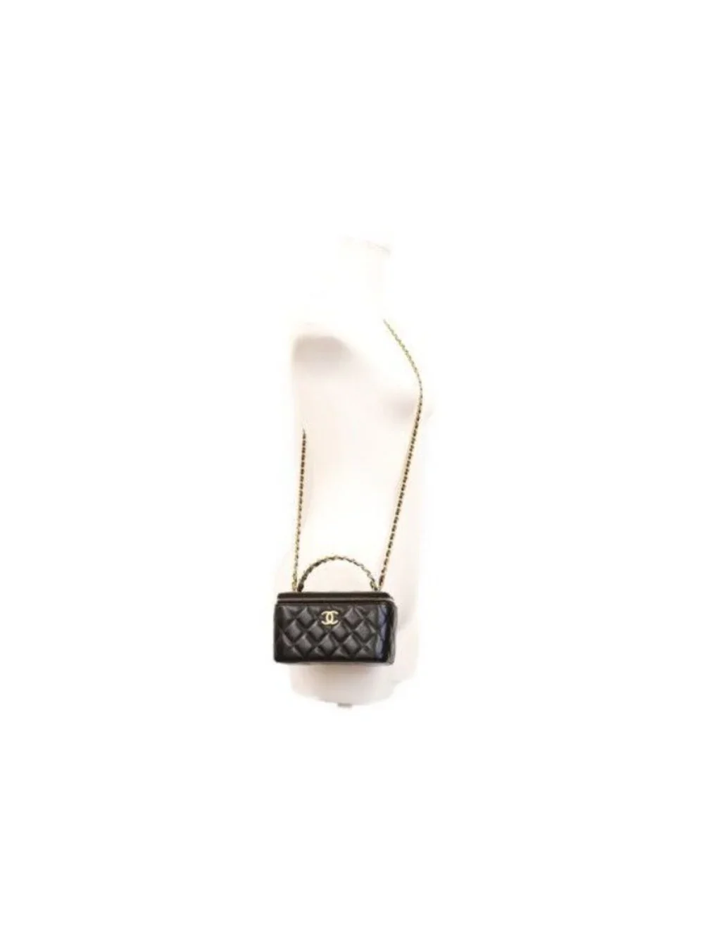 Chanel Black Lamb Gold Top Handle 2-Way